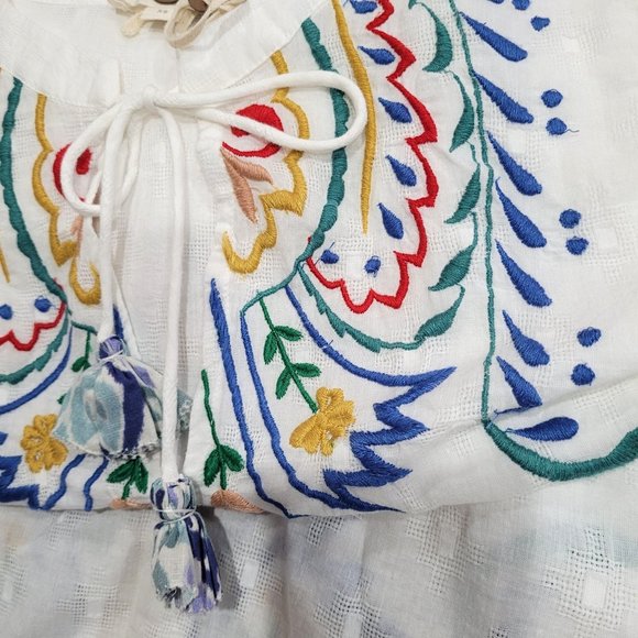 Anthropologie Forever That Girl Embroidered Peplum Blouse - Picture 10 of 15